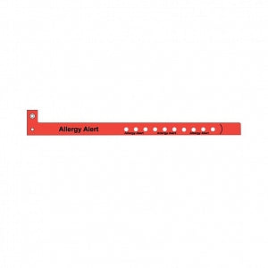 United Ad Label Blank Wristbands - Blank Wristband, Plastic, 10-1/4" x 1/8", Red, Custom for Broward - ULWB0109A-16