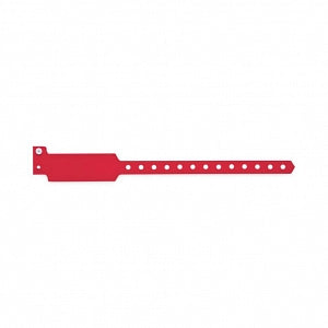 United Ad Label Blank Wristbands - Blank Wristband, Plastic, 10" x 1-1/8", Red, Custom for Broward - ULWB0110W-16