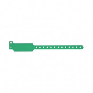United Ad Label Blank Wristbands - Blank Wristband, Plastic, 10" x 1-1/8" , Green, Custom for Broward - ULWB0110W-22