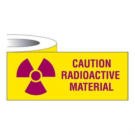Label Tape Caution Radioactive Material - 1"W x 500"L
