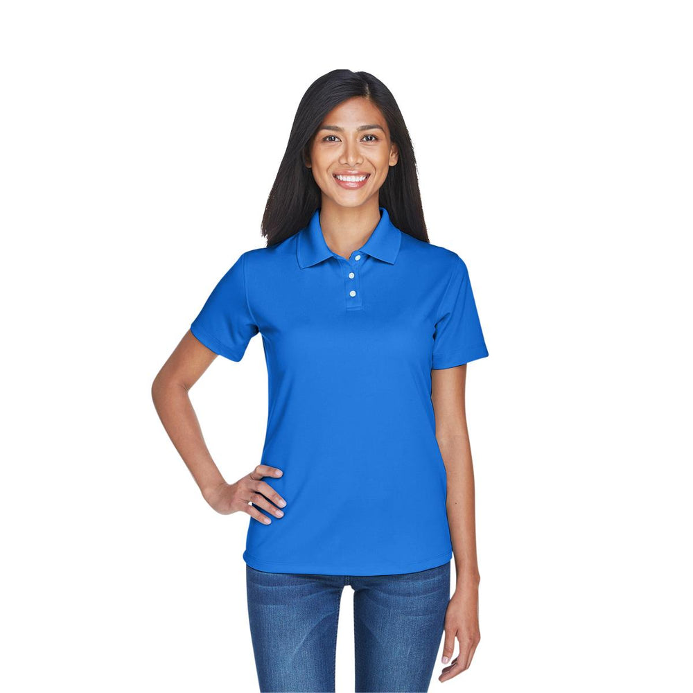 Ultraclub Ladies Cool and Dry Sport Polo - 100% Polyester Cool and Dry Stain-Release Performance Polo Shirt, Women's, Royal Blue, Size 3XL - 8445LROYAL3XL