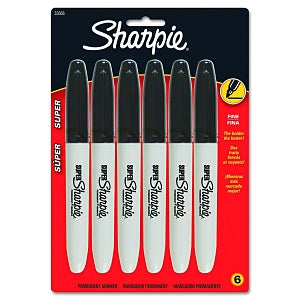 Sanford Ink Company Marker, Sharpie: Fine Tip Sharpie Super Permanent Markers, Black - Fine Tip Sharpie Super Permanent Markers, Black - 33666PP
