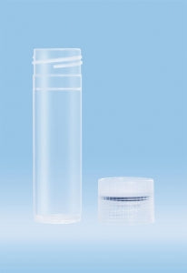 Sarstedt Sterile Flat Base Polypropylene Tubes with Screw Cap - TUBE, 8ML, SCREW CAP, 57X16MM, O-RING, STR - 60.542.052