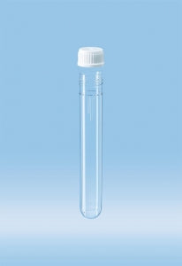 Sarstedt Round Base PC Tubes With Screw cap - TUBE, 11ML, SC, PC, RB, WHITE PP CAP - 60.9922.936