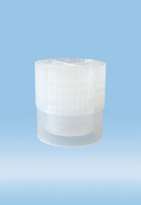 Sarstedt 11.5-12mm Skirted Push Cap - CAP, PUSH, SKIRTED, PE, FOR 11.5-12MM, NAT - 65.719