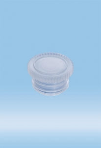 Sarstedt Push Cap - CAP, PUSH, FLAT, FOR 14.5MM TUBE, PE, NATURAL - 65.804.001