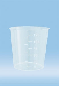 Sarstedt PP Highly Transparent 125ml Container - CUP, DISPOSABLE, 125ML, PP, GRAD, 100/BAG - 75.1355.100