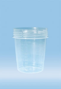 Sarstedt 100ml Disposable Containers with Screw Cap - CUP, URINE, 100ML, PP, NO CAP, 50/BG - 75.563