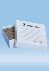 Sarstedt Laminated Storage Box - BOX, CARDBRD, LAMINATED, 100 TUBE, 5X5X1.75" - 95.064.997