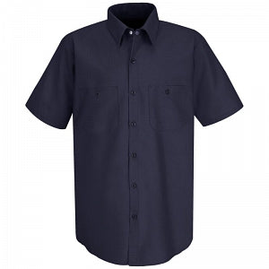 Vf Workwear-Div / Vf Imagewear (W) Men's Short Sleeve Cotton Work Shirts - Men's Short-Sleeve Wrinkle-Resistant 100% Cotton Work Shirt, Dark Navy, Size XL - SC40DNXL