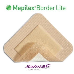 Molnlycke Healthcare Us LLC Mepilex Border-Lite Self-Adhesive Foam Dressings - Mepilex Border Lite Self-Adherent Soft Silicone and Thin Foam Dressing, 6" x 6" (15 x 15 cm) - 281500