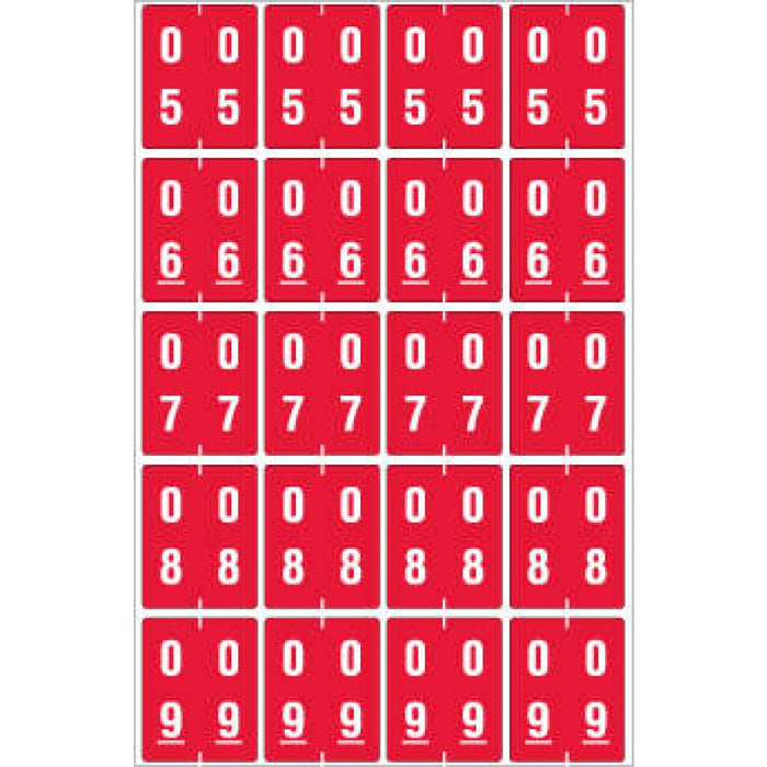 Ames Compatible Color-Code Label Mylar Coated For Durabilitynumeric Double Digit Compatible Series 1 1/2"W X 1 7/8"H 20/Sheet