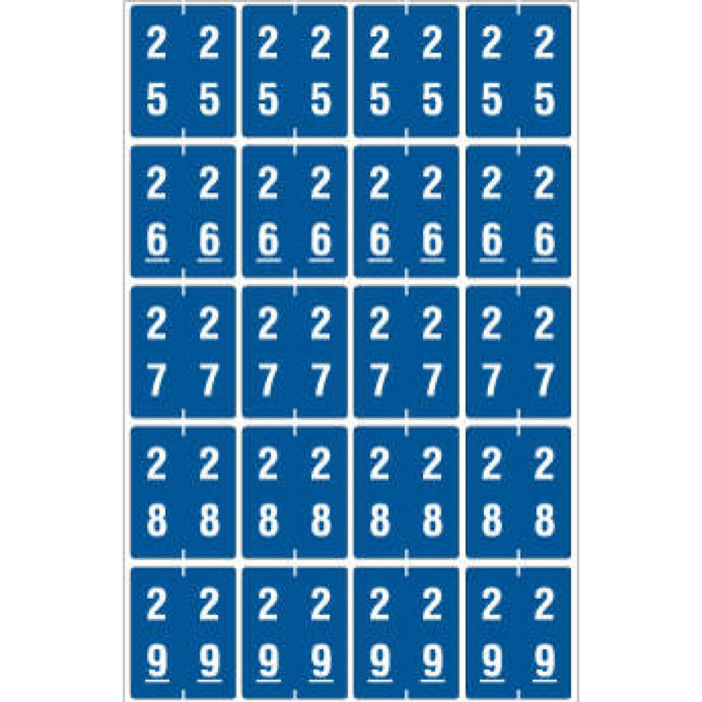 Ames Compatible Color-Code Label Mylar Coated For Durabilitynumeric Double Digit Compatible Series 1 1/2"W X 1 7/8"H 20/Sheet