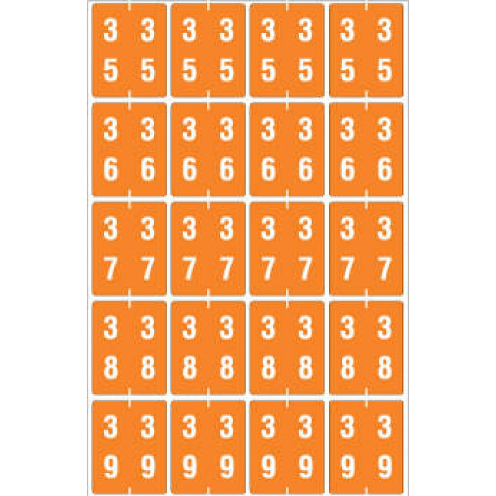 Ames Compatible Color-Code Label Mylar Coated For Durabilitynumeric Double Digit Compatible Series 1 1/2"W X 1 7/8"H 20/Sheet