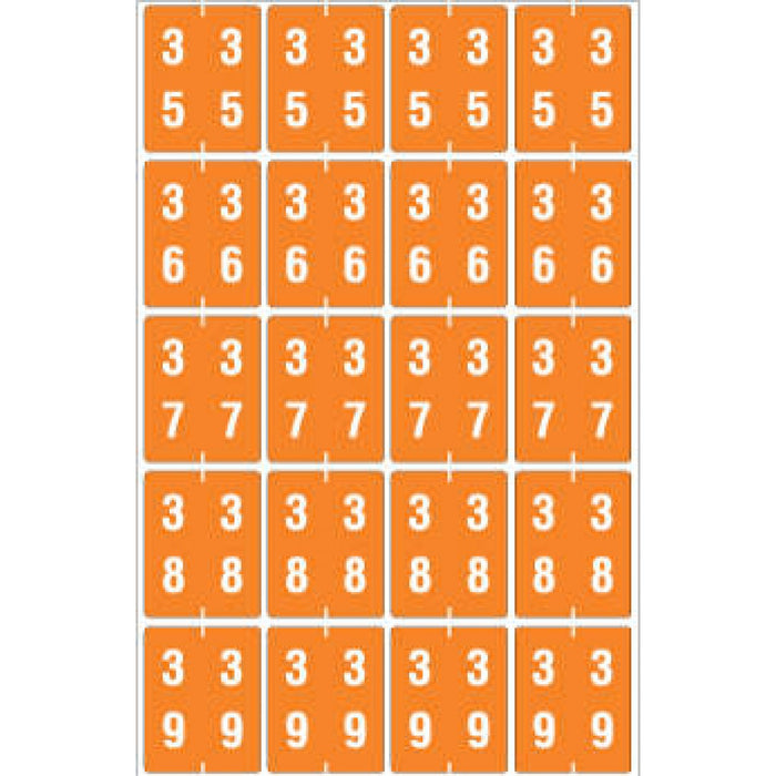 Ames Compatible Color-Code Label Mylar Coated For Durabilitynumeric Double Digit Compatible Series 1 1/2"W X 1 7/8"H 20/Sheet