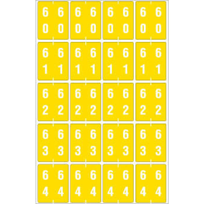 Ames Compatible Color-Code Label Mylar Coated For Durabilitynumeric Double Digit Compatible Series 1 1/2"W X 1 7/8"H 20/Sheet