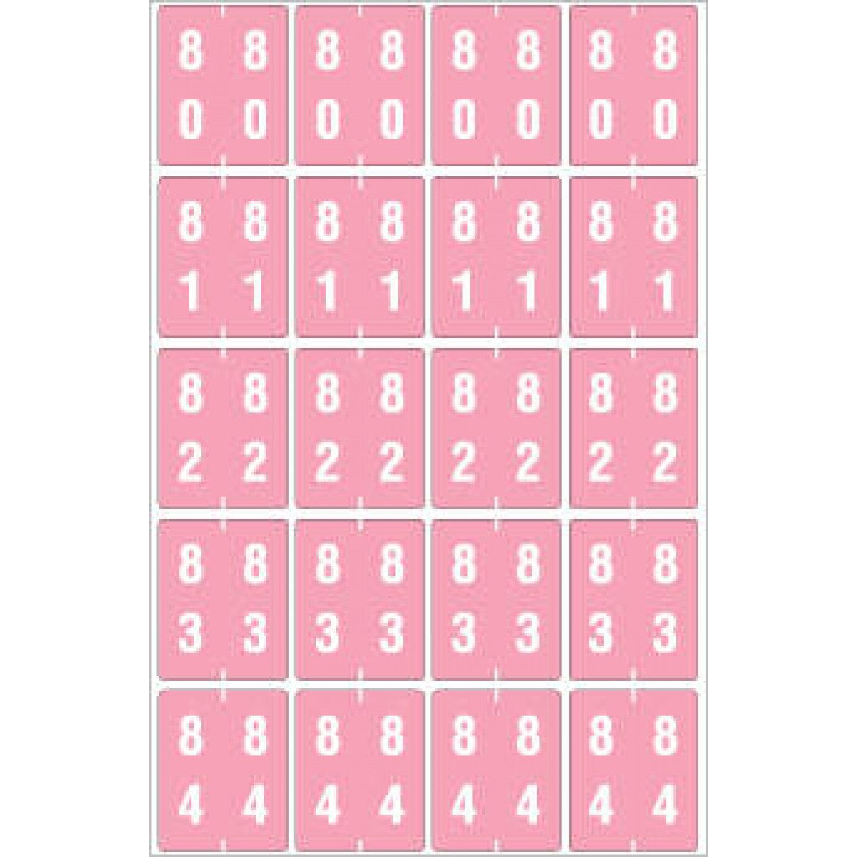 Ames Compatible Double Digit Color Code Label Numeric 80-84 1 1/2