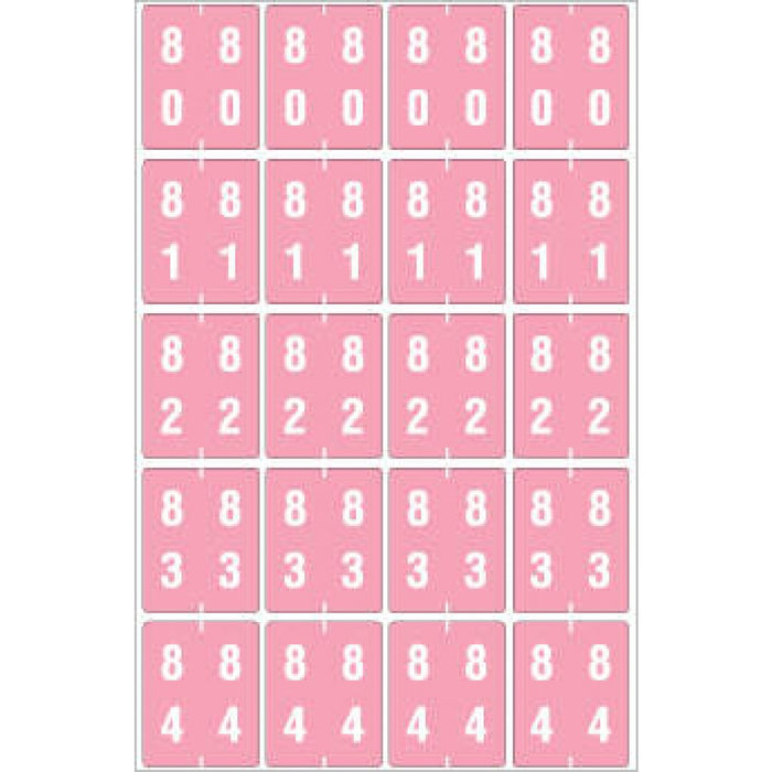 Ames Compatible Color-Code Label Mylar Coated For Durabilitynumeric Double Digit Compatible Series 1 1/2"W X 1 7/8"H 20/Sheet