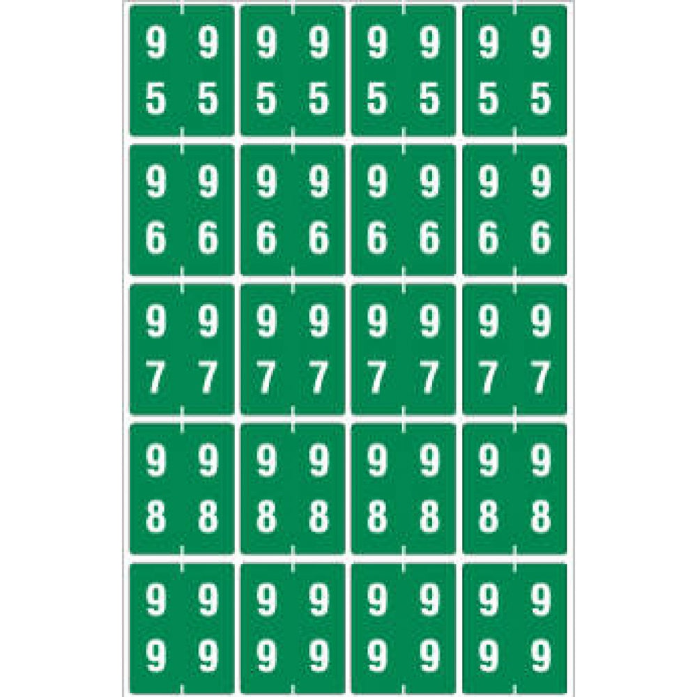 Ames Compatible Color-Code Label Mylar Coated For Durabilitynumeric Double Digit Compatible Series 1 1/2"W X 1 7/8"H 20/Sheet