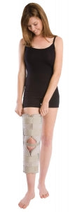 DJ Orthopedics Three Panel Knee Splints - Tri-Panel Knee Splint with Cotton / Terry Liner, 20" Long, Universal - 79-80020