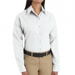 Imagewear Women's Work Blouse - Women's Long Sleeve Work Blouse, White, Size 2X - SE33WHXXL
