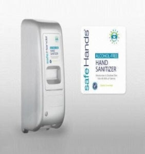 SafeHands Alcohol-Free Hand Sanitizer - Safe Hands Hand Sanitizer Dispenser, Touch Free, White - HF-1008-W-12