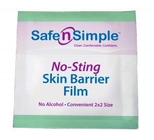 Safe 'n Simple Skin Barrier Film Wipes - Skin Barrier No-Sting Wipe, Small, 25 per Pack - SNS80725