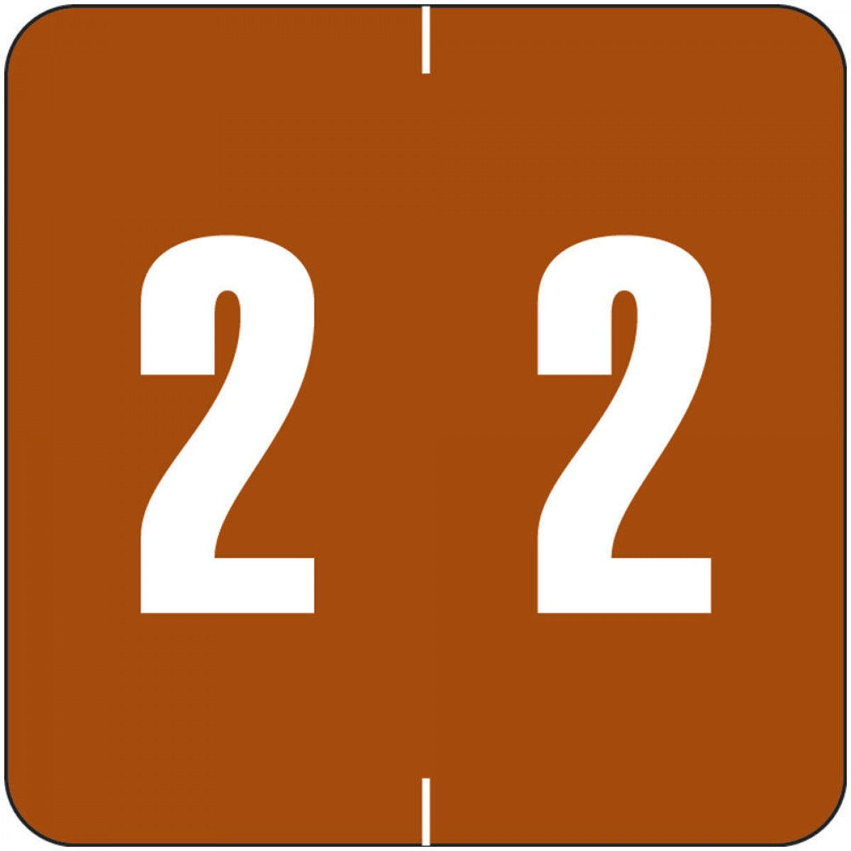 Sav-Tyme Compatible Color Code Label Numeric "2" 1 1/2" X 1 1/2" Brown ...