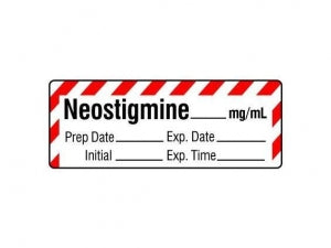 Shamrock Scientific Pre-Cut Drug Labels with Expiry Date - Neostigmine No-Peel Label - SA-231-EXP-PRE