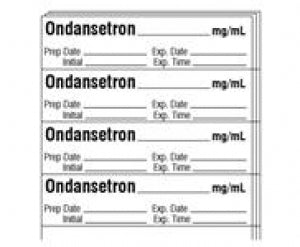 Shamrock Scientific Medication / Drug Labels - Anesthesia Drug Label for Syringe Identification, Ondansetron, Exp Date, Time, 1/2" x 2", White - SA-3251-EXP-PK