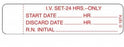 Shamrock Scientific Labels for Intravenous Tubing Changes - LABEL, IV TUBING, 3/4 X 3, 96 HOURS, 1000/RL - IV-5