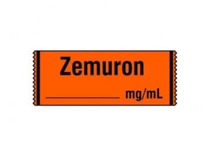 Shamrock Scientific ATRAcurium Tape / Label - Anesthesia Label, Zemuron, 10 gm, 1/2" x 500", Fluorescent Red - SA-2215