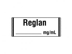 Shamrock Scientific Miscellaneous Anesthesia Drug Labels - Anesthesia Label, Reglan, mg / mL, 1/2" x 500", White - SA-3218