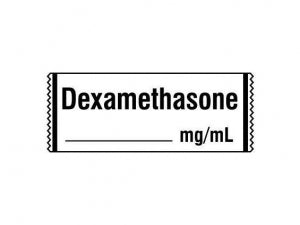Shamrock Scientific Miscellaneous Anesthesia Drug Labels - Anesthesia Label, Dexamethason, mg / mL, 1/2" x 500", White - SA-3228