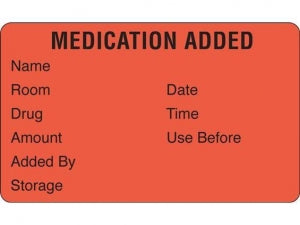 Shamrock Scientific Medication Added Identification Labels - Medication Added Label - SMA-12
