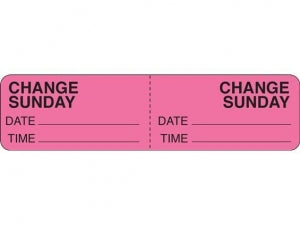 Shamrock Scientific Daily Intravenous Tubing Change Labels - Daily Intravenous IV Tubing Label for Daily Change, Sunday, 500/Roll - PA-15-SU