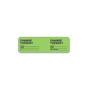 PDC Healthcare IV Set Labels - IV Set Label, Change Tuesday, Fluorescent Green, 1000/Roll - 59704489WW