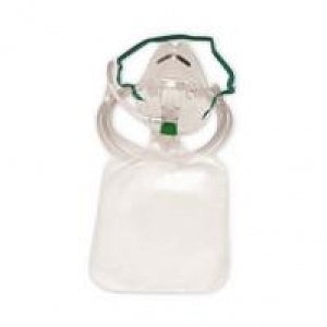 Salter Labs High-Concentration Nonrebreather Oxygen Masks - Adult High-Concentration Non-Rebreather Oxygen Mask with Safety Vent Exhalation Port, 14' Tubing and Trumpet Connector - 8130-14-25