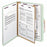 Smead Pressboard Classification Folders with SafeSHIELD - Gray Green 4-Section 2/5 Cut Right Center Top Tab Pressboard Classification Folders, Letter Size - 13776