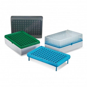 Simport Scientific BioTube & Rack - RACK & BOX 12 STRIPS OF 8, STERILE, GREEN - T100-4G