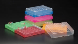 Simport Scientific PC Rack w/Clear Lid - PC RACK WITH CLEAR LID , ASSORTED - T328-96AS