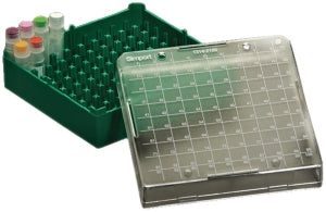 Simport Scientific Micrewtube - Micrewtube Storage Box, 0.5 to 2 mL, 100 Positions, Green - T350-100G