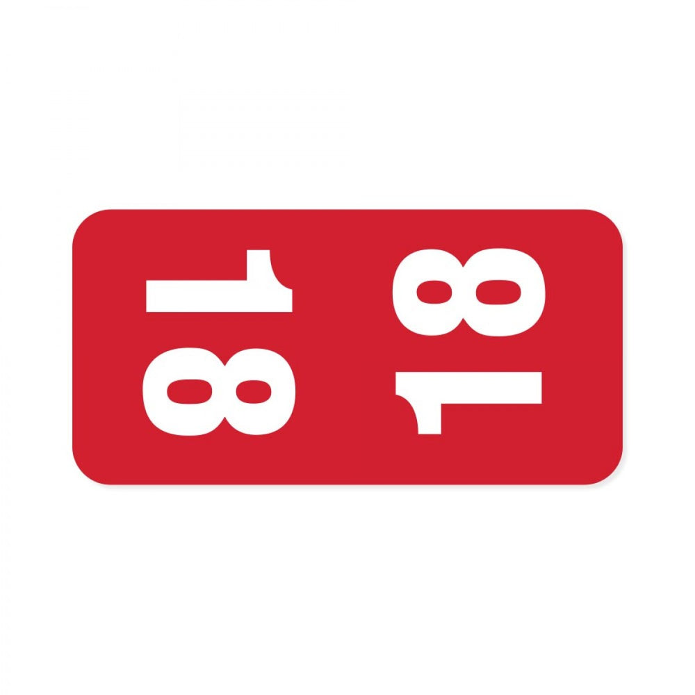 Color: Red Dimensions: 1/2" X 1" Before Folding Permanent Adhesive Quantity: 500/Pack