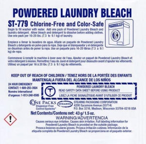 Stearns One Packs Powdered Laundry Bleach - BLEACH, PACKET 1.5 OZ POWDER - ST-779