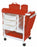 MJM International 1000 Series Emergency Crash Cart - 1000 Series Emergency Crash Cart with Red Panels, 31.5"L x 20"W x 36.5"H - 1010-3TW