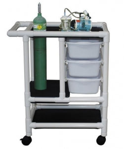 MJM International 1000 Series Emergency Crash Cart - 1000 Series Emergency Crash Cart with Red Panels, 31.5"L x 20"W x 36.5"H - 1010-3TW
