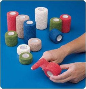 Andover CoFlex Cohesive Flexible Bandages - CoFlex Cohesive Flexible Bandage, Blue, 4" x 5 yd.. - 3400BL-018