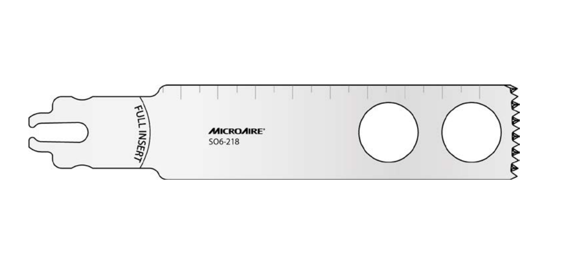 Microaire Surgical Oscillating Blades - BLADE, SAW, OSC, SYSTM 6, 25MMX98.5MM1.24MM - SO6-218