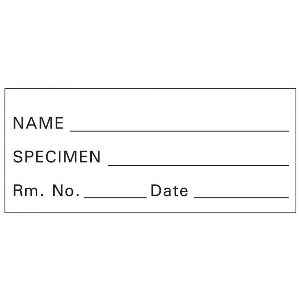 Tape Removable Name Specimen Rm. No. 1" Core 1 X 500" Imprints White 222 500 Inches Per Roll