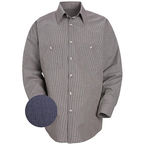 Vf Workwear-Div / Vf Imagewear (W) Long Sleeve Patterned Industrial Work Shirts - Men's Long-Sleeve Industrial Work Shirt, Gray with Blue Stripes, Size L - SP10EXL
